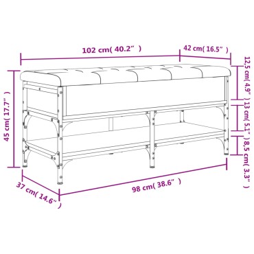 vidaXL Παπουτσοθήκη Μαύρη 102x42x45cm από Επεξεργασμένο Ξύλο 1 τεμ.