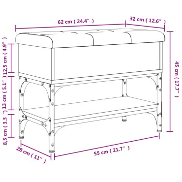 vidaXL Παπουτσοθήκη Καπνιστή Δρυς 62x32x45cm από Επεξεργασμένο Ξύλο 1 τεμ.