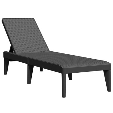 vidaXL Ξαπλώστρα Ανθρακί 186x60x29 από Πολυπροπυλένιο 118x57x29cm 1 τεμ.