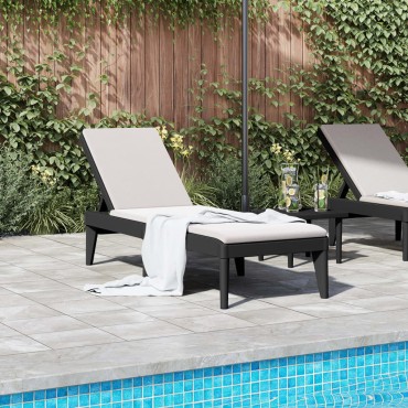vidaXL Ξαπλώστρα Ανθρακί 186x60x29 από Πολυπροπυλένιο 118x57x29cm 1 τεμ.