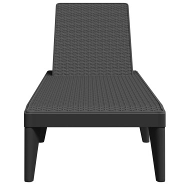 vidaXL Ξαπλώστρα Ανθρακί 186x60x29 από Πολυπροπυλένιο 118x57x29cm 1 τεμ.