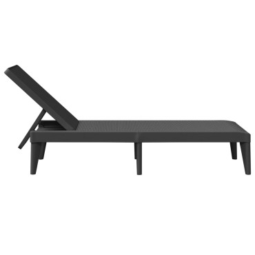 vidaXL Ξαπλώστρα Ανθρακί 186x60x29 από Πολυπροπυλένιο 118x57x29cm 1 τεμ.