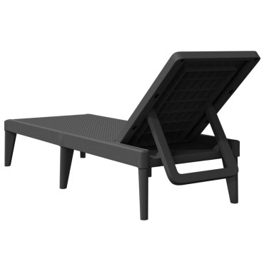 vidaXL Ξαπλώστρα Ανθρακί 186x60x29 από Πολυπροπυλένιο 118x57x29cm 1 τεμ.