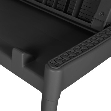vidaXL Ξαπλώστρα Ανθρακί 186x60x29 από Πολυπροπυλένιο 118x57x29cm 1 τεμ.