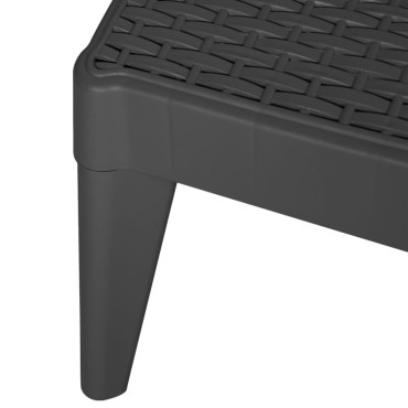 vidaXL Ξαπλώστρα Ανθρακί 186x60x29 από Πολυπροπυλένιο 118x57x29cm 1 τεμ.
