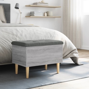 vidaXL Παγκάκι Αποθήκευσης Γκρι Sonoma 62x42x46cm Επεξεργασμένο Ξύλο 1 τεμ.