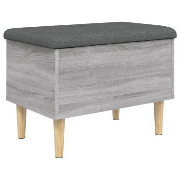 vidaXL Παγκάκι Αποθήκευσης Γκρι Sonoma 62x42x46cm Επεξεργασμένο Ξύλο 1 τεμ.
