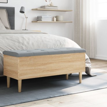 vidaXL Παγκάκι Αποθήκευσης Sonoma Δρυς 102x42x46cm Επεξ. Ξύλο 1 τεμ.