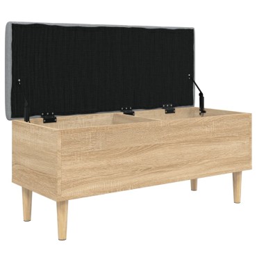 vidaXL Παγκάκι Αποθήκευσης Sonoma Δρυς 102x42x46cm Επεξ. Ξύλο 1 τεμ.
