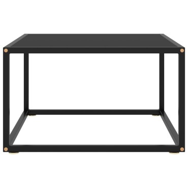 vidaXL Τραπεζάκι Σαλονιού Μαύρο 60x60x35cm με Μαύρο Γυαλί 1 τεμ.