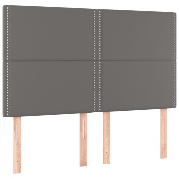 vidaXL Κεφαλάρια Κρεβατιού 4 τεμ. Γκρι 72x5x78/88cm Συνθετικό Δέρμα