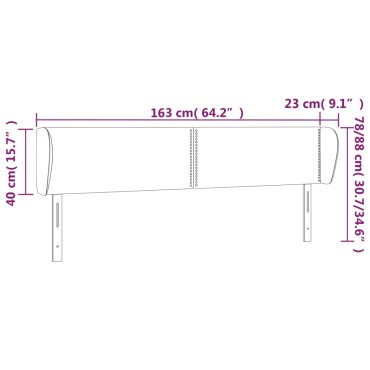 vidaXL Κεφαλάρι με Πτερύγια Κρεμ 163x23x78/88cm Υφασμάτινο 1 τεμ.