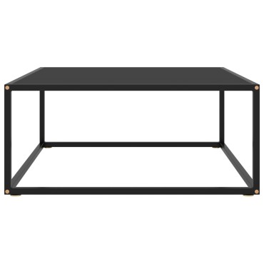 vidaXL Τραπεζάκι Σαλονιού Μαύρο 80x80x35cm με Μαύρο Γυαλί 1 τεμ.
