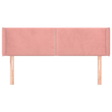 vidaXL Κεφαλάρι με Πτερύγια Ροζ 147x16x78/88cm Βελούδινο 1 τεμ.
