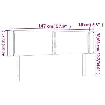 vidaXL Κεφαλάρι με Πτερύγια Ροζ 147x16x78/88cm Βελούδινο 1 τεμ.