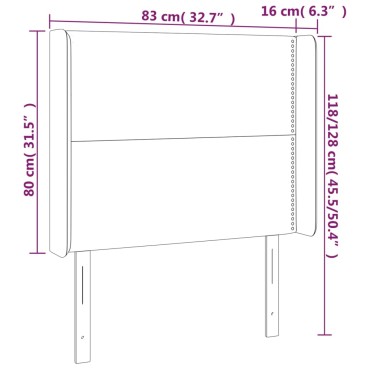 vidaXL Κεφαλάρι με Πτερύγια Κρεμ 83x16x118/128cm Υφασμάτινο 1 τεμ.