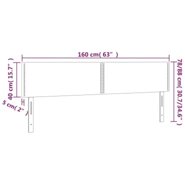 vidaXL Κεφαλάρι Κρεβατιού LED Κρεμ 160x5x78/88cm Υφασμάτινο 1 τεμ.