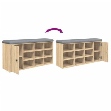 vidaXL Παπουτσοθήκη Sonoma Δρυς 102x32x50cm από Επεξεργασμένο Ξύλο 1 τεμ.
