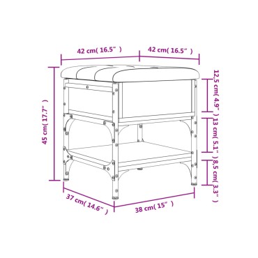 vidaXL Παπουτσοθήκη Μαύρη 42x42x45cm από Επεξεργασμένο Ξύλο 1 τεμ.