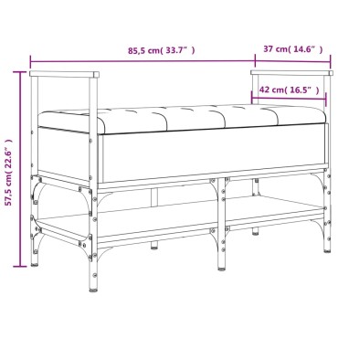 vidaXL Παπουτσοθήκη Καπνιστή Δρυς 85,5x42x57,5cm Επεξεργασμένο Ξύλο 1 τεμ.