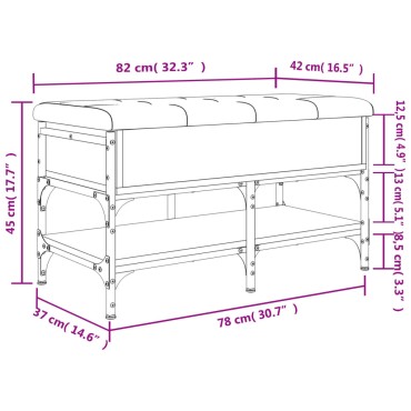 vidaXL Παπουτσοθήκη Καπνιστή Δρυς 82x42x45cm από Επεξεργασμένο Ξύλο 1 τεμ.