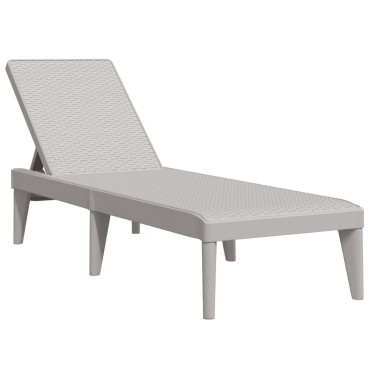 vidaXL Ξαπλώστρα Γκρι 186x60x29 από Πολυπροπυλένιο 118x57x29cm 1 τεμ.