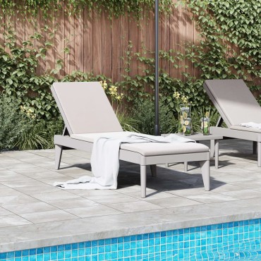 vidaXL Ξαπλώστρα Γκρι 186x60x29 από Πολυπροπυλένιο 118x57x29cm 1 τεμ.