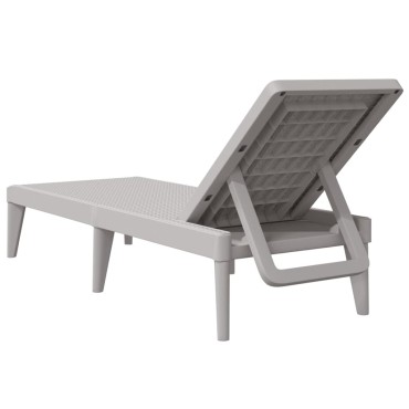 vidaXL Ξαπλώστρα Γκρι 186x60x29 από Πολυπροπυλένιο 118x57x29cm 1 τεμ.