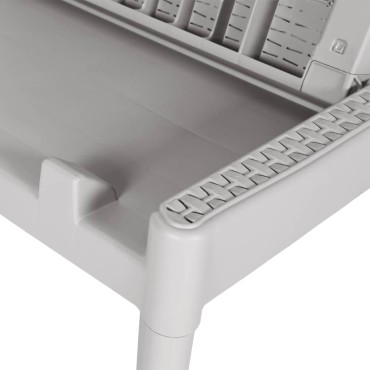 vidaXL Ξαπλώστρα Γκρι 186x60x29 από Πολυπροπυλένιο 118x57x29cm 1 τεμ.
