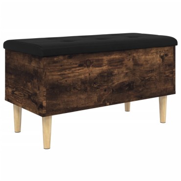 vidaXL Παγκάκι Αποθήκευσης Καπνιστή Δρυς 82x42x46cm από Επεξ. Ξύλο 1 τεμ.