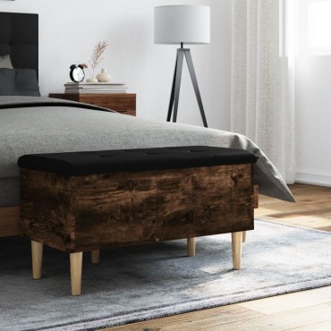 vidaXL Παγκάκι Αποθήκευσης Καπνιστή Δρυς 82x42x46cm από Επεξ. Ξύλο 1 τεμ.