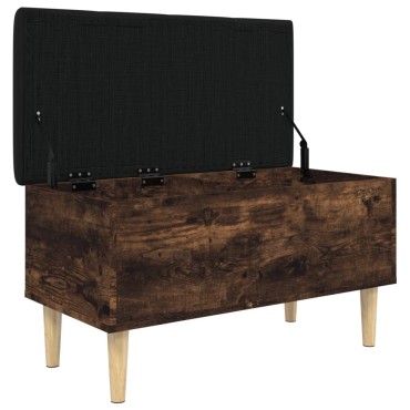 vidaXL Παγκάκι Αποθήκευσης Καπνιστή Δρυς 82x42x46cm από Επεξ. Ξύλο 1 τεμ.