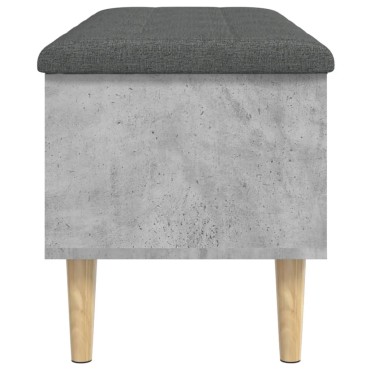vidaXL Παγκάκι Αποθήκευσης Γκρι Σκυροδεμ. 102x42x46cm Επεξεργ. Ξύλο 1 τεμ.