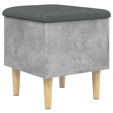 vidaXL Παγκάκι Αποθήκευσης Γκρι Σκυροδεμ. 42x42x46cm Επεξεργ. Ξύλο 1 τεμ.