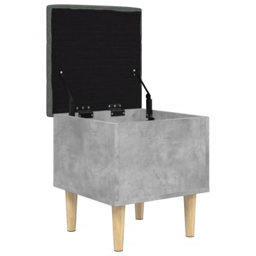 vidaXL Παγκάκι Αποθήκευσης Γκρι Σκυροδεμ. 42x42x46cm Επεξεργ. Ξύλο 1 τεμ.