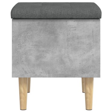 vidaXL Παγκάκι Αποθήκευσης Γκρι Σκυροδεμ. 42x42x46cm Επεξεργ. Ξύλο 1 τεμ.