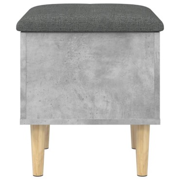 vidaXL Παγκάκι Αποθήκευσης Γκρι Σκυροδεμ. 42x42x46cm Επεξεργ. Ξύλο 1 τεμ.