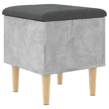 vidaXL Παγκάκι Αποθήκευσης Γκρι Σκυροδεμ. 42x42x46cm Επεξεργ. Ξύλο 1 τεμ.