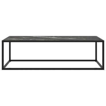 vidaXL Τραπεζάκι Σαλονιού Μαύρο 120x50x35cm Μαύρο Γυαλί Όψη Μαρμάρου 1 τεμ.