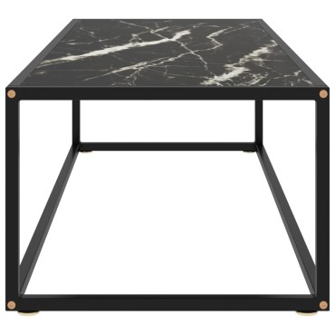 vidaXL Τραπεζάκι Σαλονιού Μαύρο 120x50x35cm Μαύρο Γυαλί Όψη Μαρμάρου 1 τεμ.