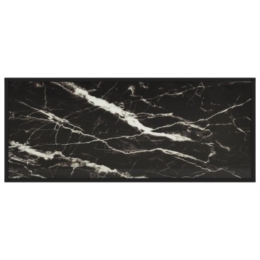 vidaXL Τραπεζάκι Σαλονιού Μαύρο 120x50x35cm Μαύρο Γυαλί Όψη Μαρμάρου 1 τεμ.