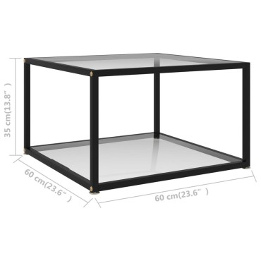 vidaXL Τραπεζάκι Σαλονιού Διαφανές 60x60x35cm από Ψημένο Γυαλί 1 τεμ.