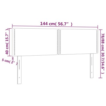 vidaXL Κεφαλάρια Κρεβατιού 2 τεμ. Ροζ 72x5x78/88cm Βελούδινα