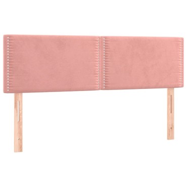 vidaXL Κρεβάτι Boxspring με Στρώμα Ροζ 140x200cm Βελούδινο 1 τεμ. - Διπλό