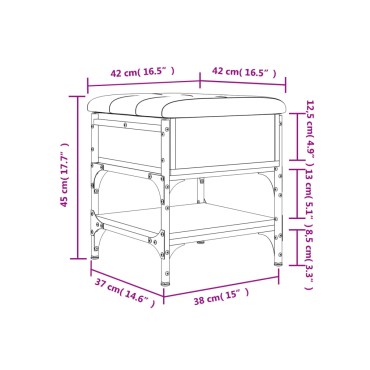 vidaXL Παπουτσοθήκη Καφέ Δρυς 42x42x45cm από Επεξεργασμένο Ξύλο 1 τεμ.