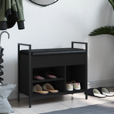 vidaXL Παπουτσοθήκη Μαύρη 65,5x32x57,5cm από Επεξεργασμένο Ξύλο 1 τεμ.