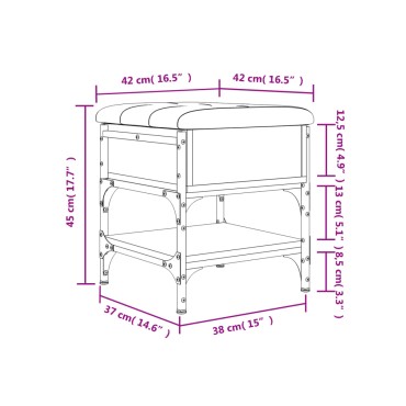 vidaXL Παπουτσοθήκη Καπνιστή Δρυς 42x42x45cm από Επεξεργασμένο Ξύλο 1 τεμ.