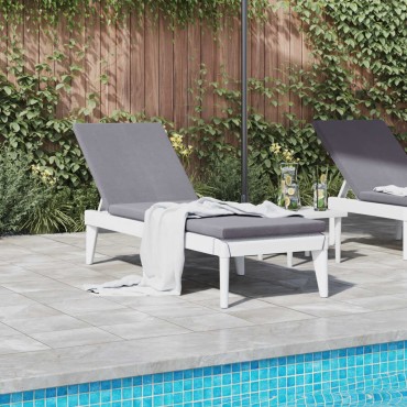 vidaXL Ξαπλώστρα με Μαξιλάρι Λευκή 186x60x29 από Πολυπροπυλένιο 118x57x29cm 1 τεμ.