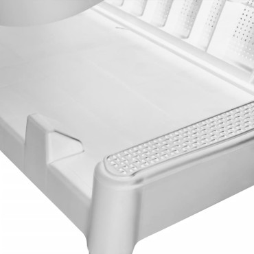 vidaXL Ξαπλώστρα με Μαξιλάρι Λευκή 186x60x29 από Πολυπροπυλένιο 118x57x29cm 1 τεμ.