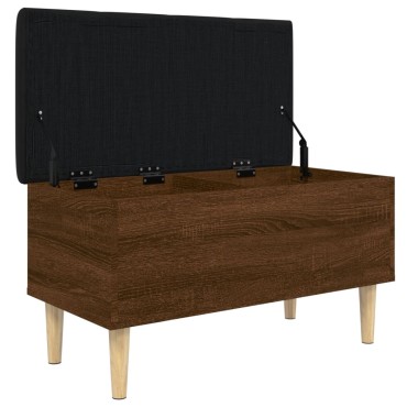vidaXL Παγκάκι Αποθήκευσης Καφέ Δρυς 82x42x46cm από Επεξ. Ξύλο 1 τεμ.